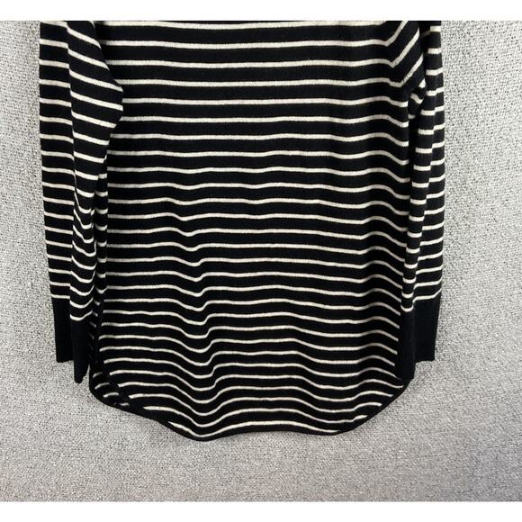 Halogen Cashmere Wool Blend Sweater Womens M Costal Chic Striped Preppy Cozycore - Picture 10 of 11